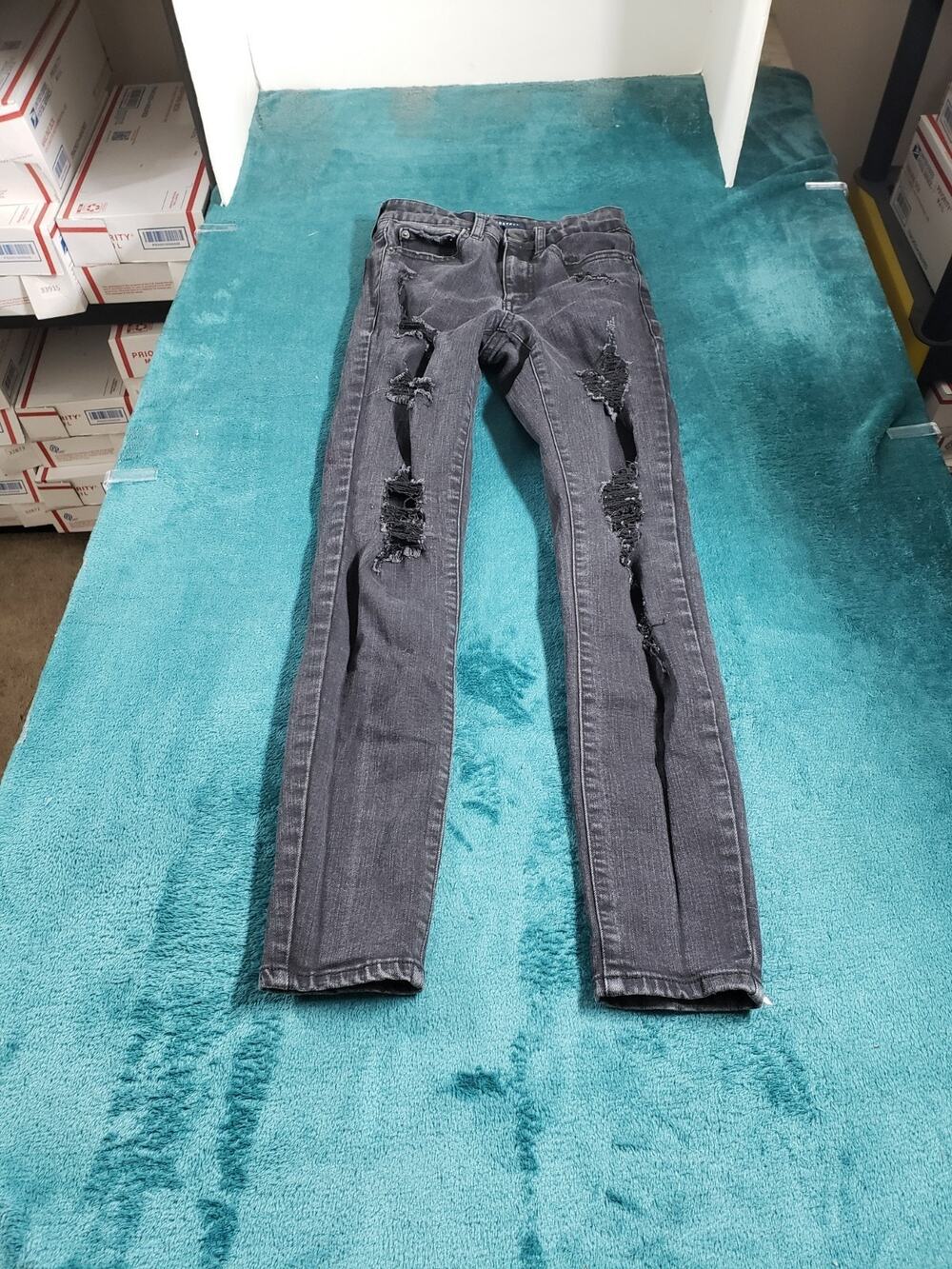 Aeropostale Jeans Size 0 Women Black Pants Stretch Dark High Rise Jegging